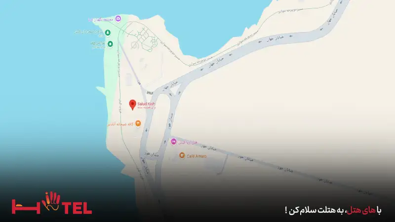 آدرس رستوران سالود کیش روی نقشه