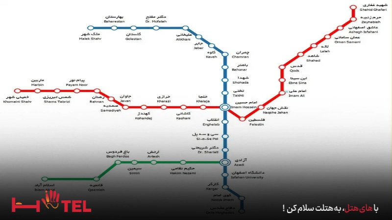 نقشه خطوط مترو اصفهان