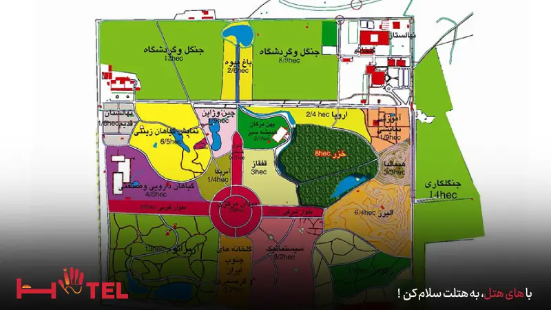 نقشه باغ گیاه شناسی تهران